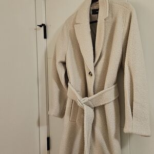 Vero Moda Cream Teddy Jacket with Belt